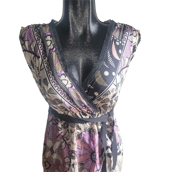 Marella Sport Floral Wrap Silk Dress 6 - Picture 2 of 7